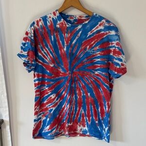 Simply Southern Red & Blue Tie-Dye Spiral Tee